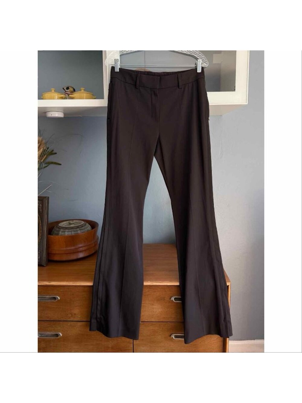 Vtg Y2K 03’ Yves Saint Laurent Brown Flare Trouser Pants Zipper Legs Tom Ford 40
